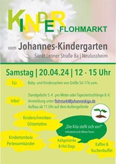 KinderFlohmarkt Plakat Johannes-Kindergarten - 20.04.24, 12-15 Uhr, Alte Schulhäuser