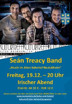 Irischer Abend mit der Seán Treacy Band - 19.12. - 20 Uhr Alter Bahnhof Neulußheim